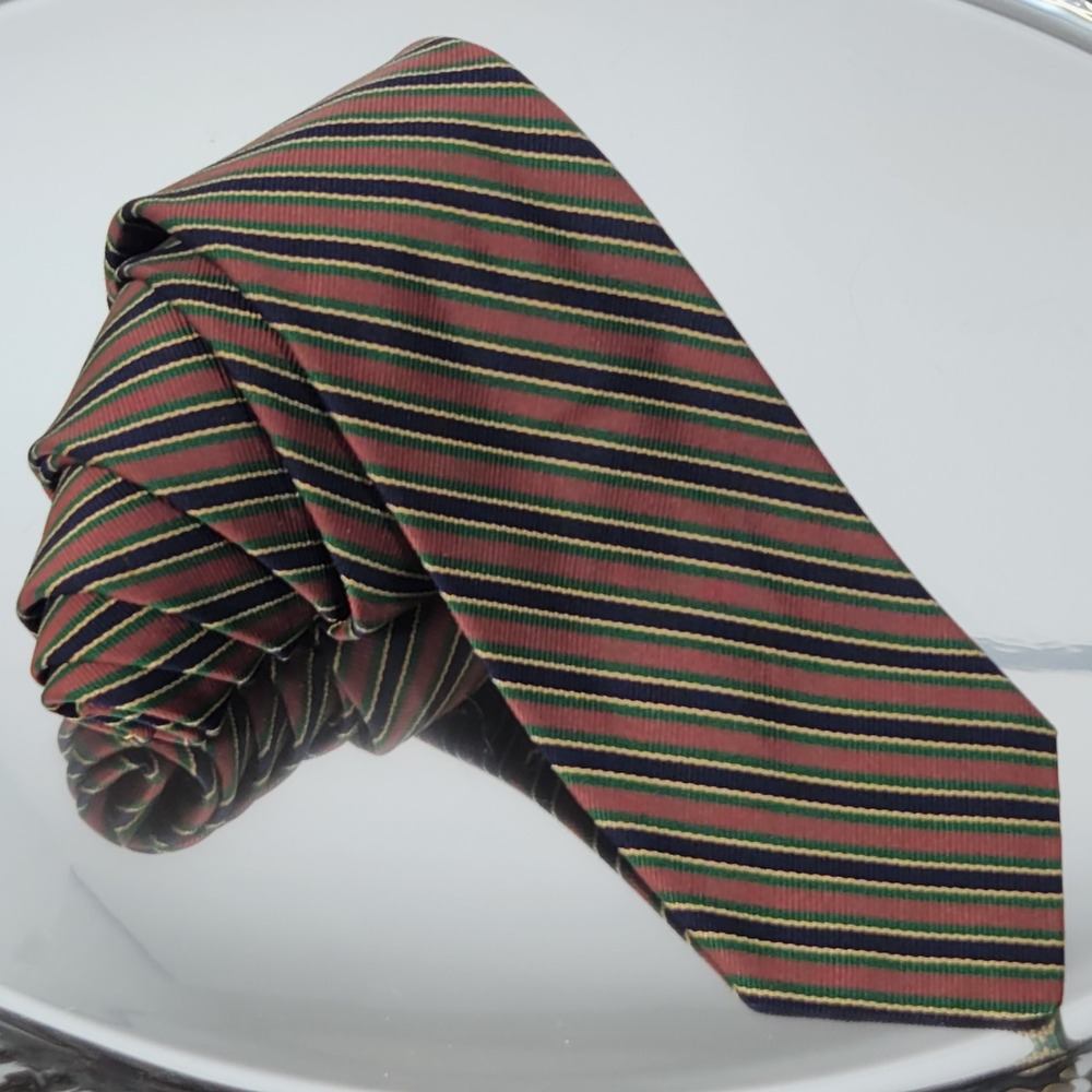 M.S. McClellan REPP Tie, English Silk Twill, Stripped Skinny Tie‎ 56" x 2¾